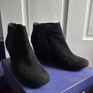 Stuart weitzman black wedge booties
